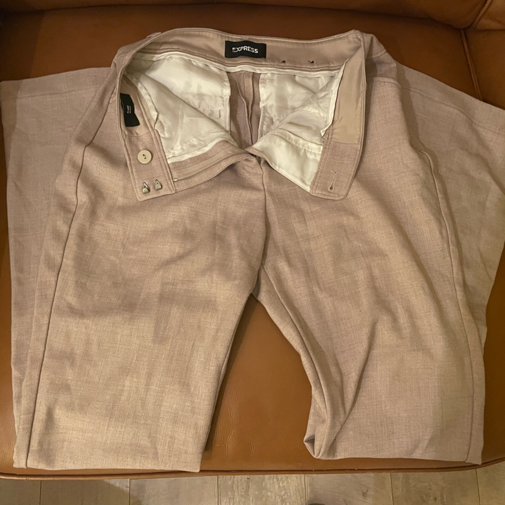 Express tan straight leg pants, worn a few times size 0